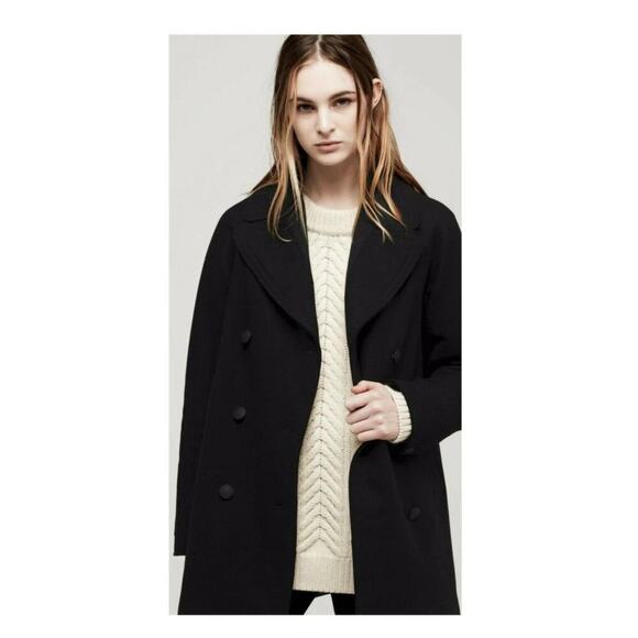 Rag & Bone Stanley Wide-Lapel Wool-Blend Peacoat Size XS - Picture 4 of 13